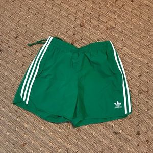 Green Adidas shorts